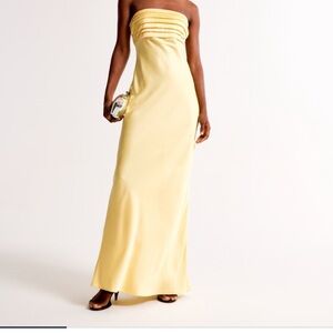 A&F Emerson Strapless Maxi Dress, XSP, Sunny Yellow